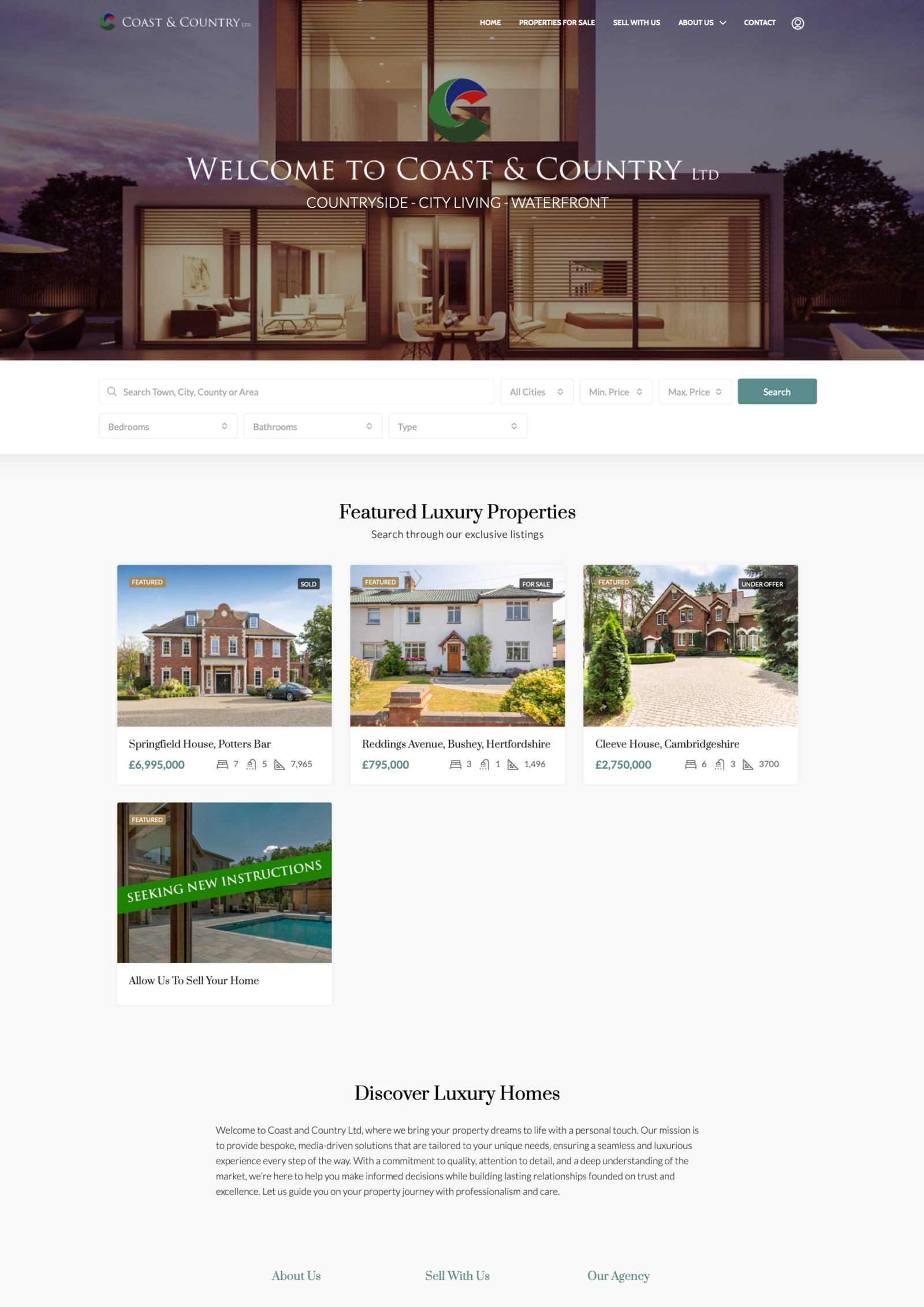 Coast & Country — website and CRM